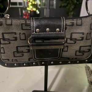 GUESS Black and Gray Shoulder Bag